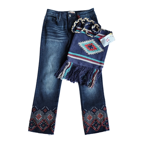 America & Beyond Aztec Multi-color Crossbody Bag | Woven | Blue, Red, White NWT - Picture 11 of 11